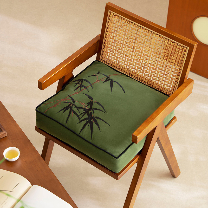 新中式竹子坐垫红木椅子榻榻米椅垫加厚海绵办公室阳台防滑胖子垫