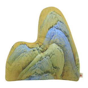 千里江山靠山山形枕沙发抱枕靠垫新中式罗汉床客厅黄色靠枕背