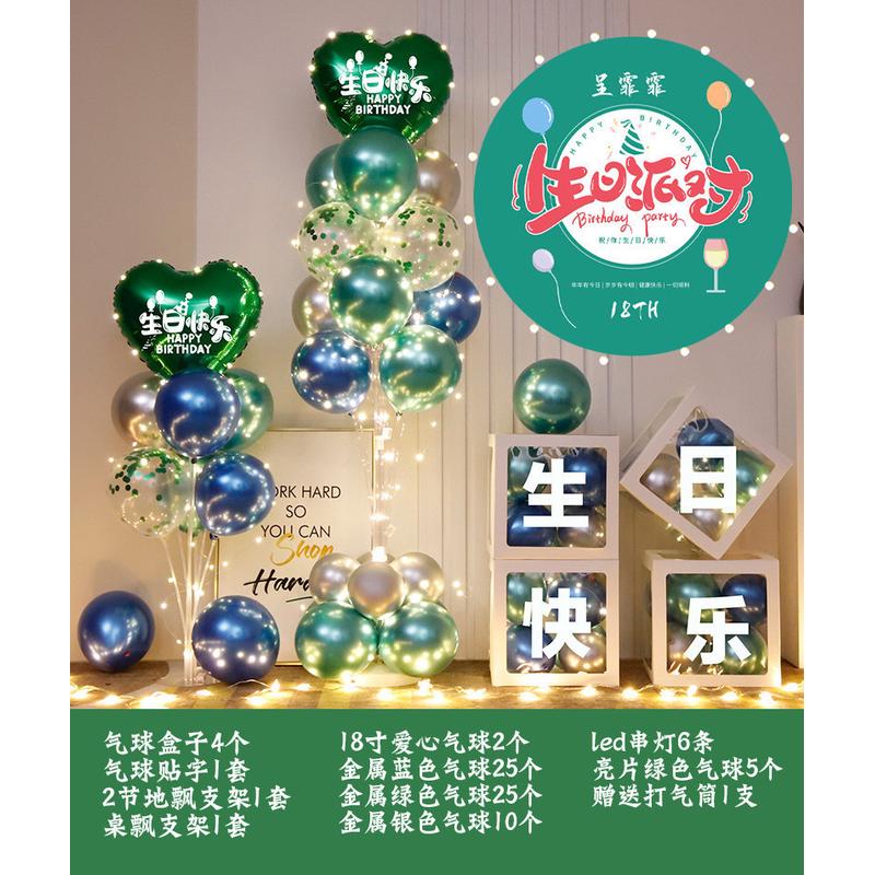 布置18岁成人礼生日装饰场景布置男孩网红女孩生日派对背景墙装饰