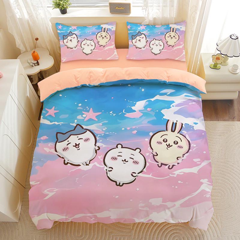 chiikawa吉伊卡哇八萨奇小乌吉伊四件套系列亲肤磨毛学生宿舍家用