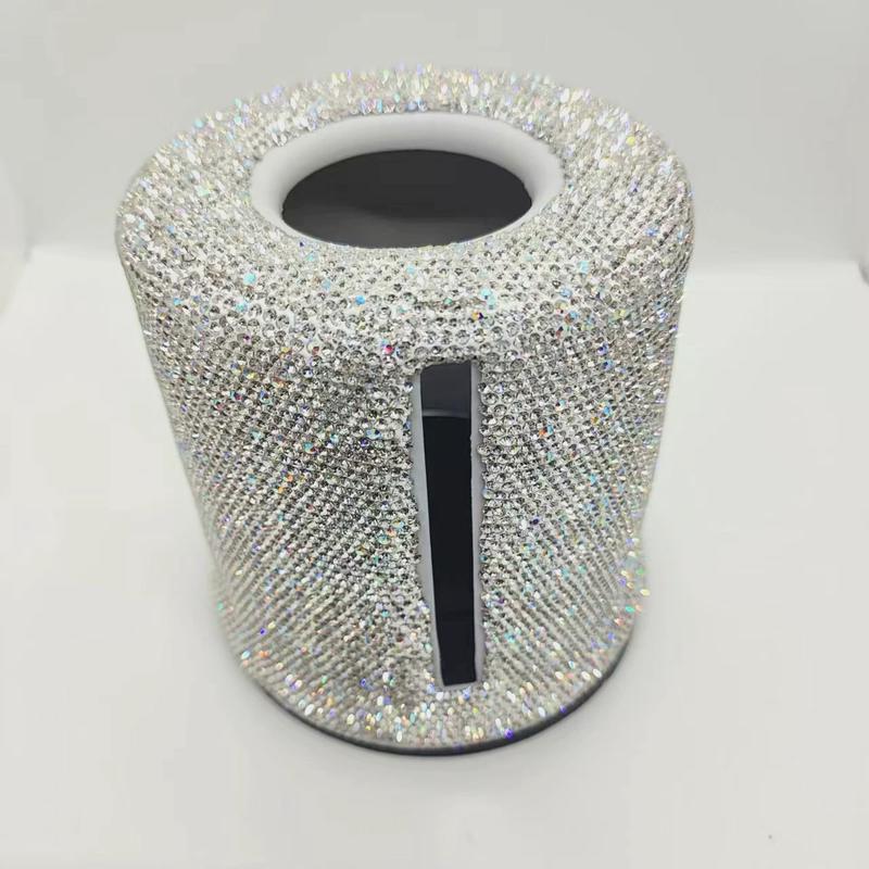 镶钻纸巾盒纸巾筒圆形方形抽纸盒卫生纸客厅卧室欧式卷纸筒桶简约