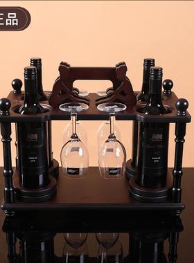 酒神红酒八宝箱酒架牌实木创意欧式酒架欧式葡萄酒酒架木质红酒架