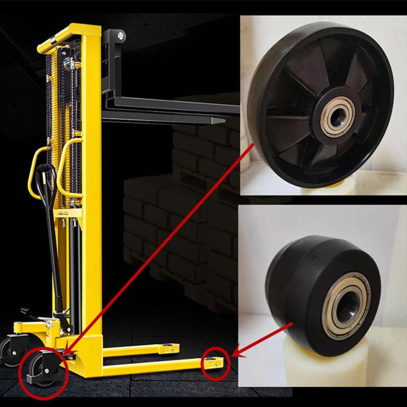 升高堆高车轮子配件手动车轮子堆垛车轱辘液压叉车专用尼龙轮子