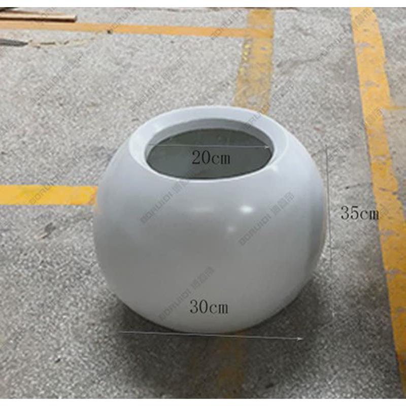 玻璃钢圆形花盆户外商场酒店椭圆弧形大花瓶公园厂家直销圆柱花钵