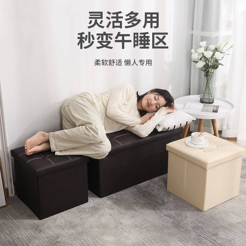 厂家直售无纺布收纳凳可折叠居家储物凳卡通收纳箱可坐储物换鞋凳