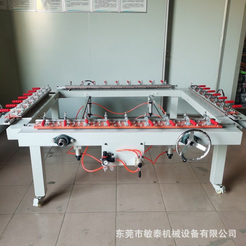 厂家热销半自动张力绷网机气动高机械丝印手动拉网机涡轮拉网机