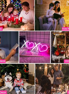 霓虹灯氛围图案xoxo亚克力情侣造型led24色发光字广告