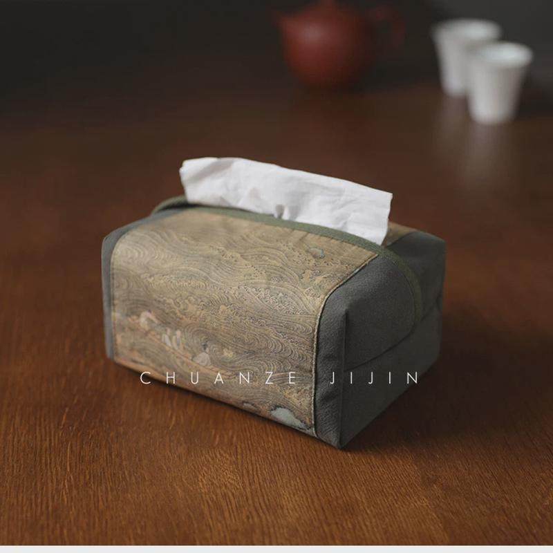 棉麻泽集锦布艺古风国画纸巾盒手工川纸巾套抽纸袋抽纸盒,收纳整理,纸巾盒,淘宝优惠券,粉丝福利购,淘宝优惠卷