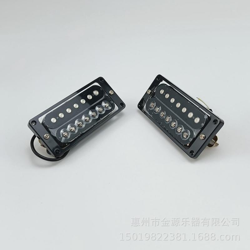 吉他拾音器双线圈电吉他拾音器黑黄拾音器黑色外框