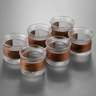 防烫隔热玻璃茶杯家用耐热喝茶杯功夫茶杯套装品茗杯茶道杯小茶杯