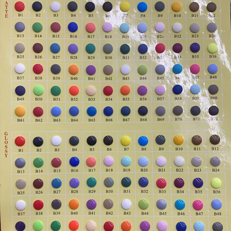 现货60色kam华联塑料彩色四合扣t-5雨衣爬服童装文件袋纽扣树脂扣