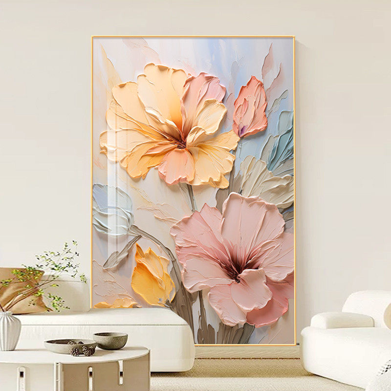 奶油风花卉客厅装饰画高级感壁画沙发背景墙挂画2025玄关走廊过道,家居饰品,现代装饰画,淘宝优惠券,粉丝福利购,淘宝优惠卷