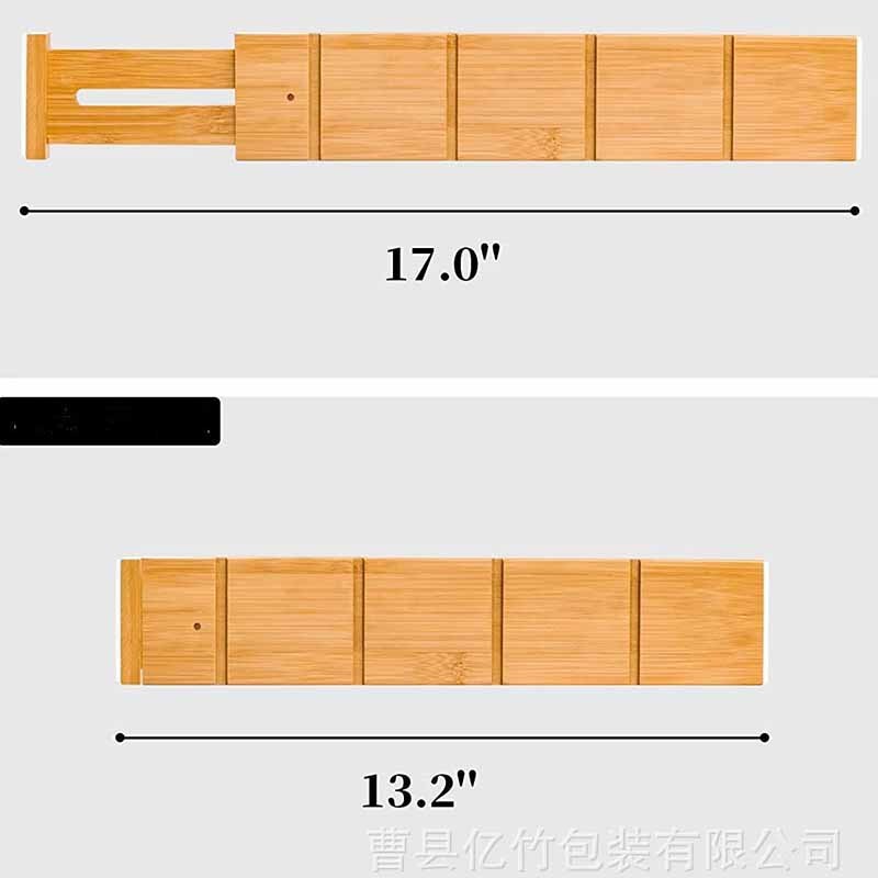 竹制可厨房抽屉分隔器整理竹制伸缩条抽屉隔板伸缩竹抽屉整理隔板