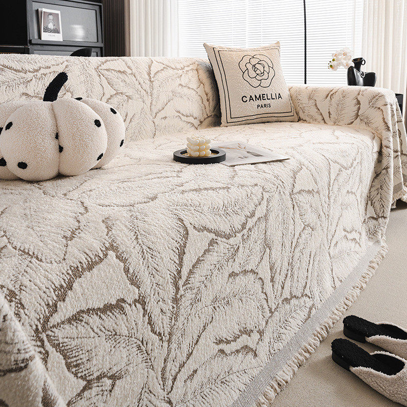 2024新款奶油风雪尼尔沙发盖布四季通用全包万能一整张盖毯沙发巾,居家布艺,沙发垫,淘宝优惠券,粉丝福利购,淘宝优惠卷