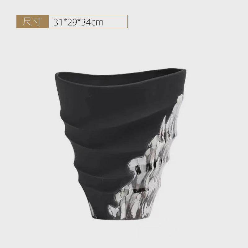 新中式创意大口径花瓶螺旋样板间艺术插花花器纹餐桌茶几摆件,家居饰品,装饰摆件,淘宝优惠券,粉丝福利购,淘宝优惠卷