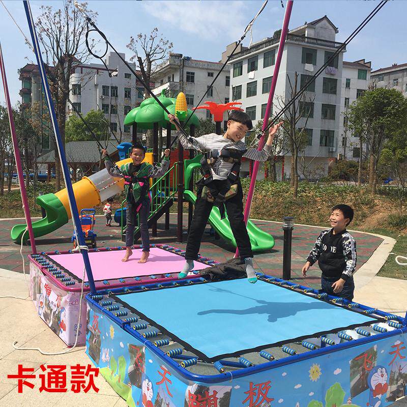商用儿童单人蹦蹦床小孩跳跳床室外广场弹跳床手摇折叠蹦极床户外