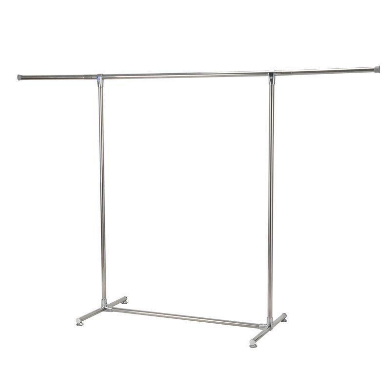 厂家直供室内不锈钢单杠落地晾衣架户外可伸缩挂衣架锌合金衣架