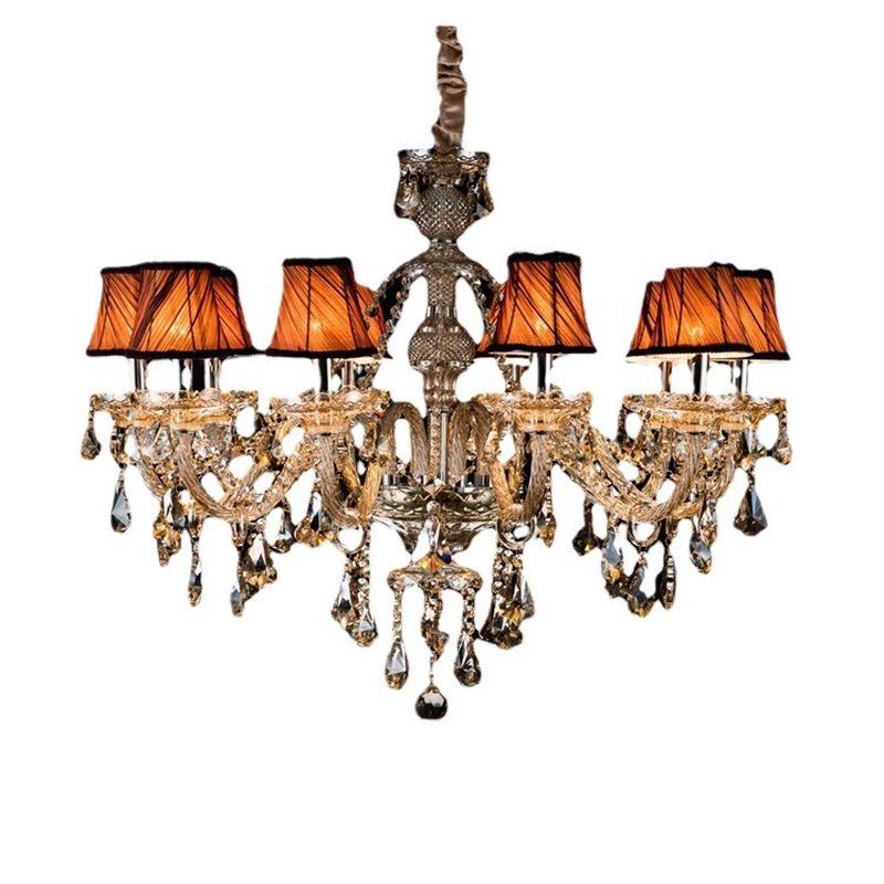 批发现代简约水晶客厅灯美式卧室餐厅灯具欧式别墅复式楼吊灯大气