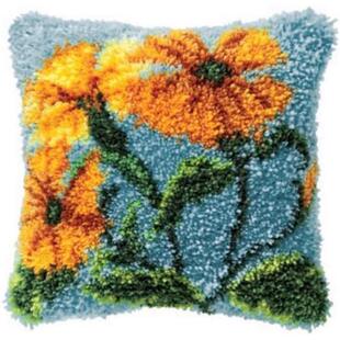 段段绣抱枕diy十字绣地毯绣段段绣毛线绣 小葵花图片花纹
