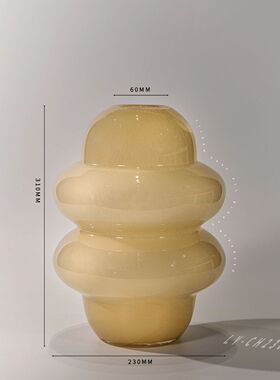 创意原色玻璃花瓶样板房客厅轻奢工艺品家居摆件花器