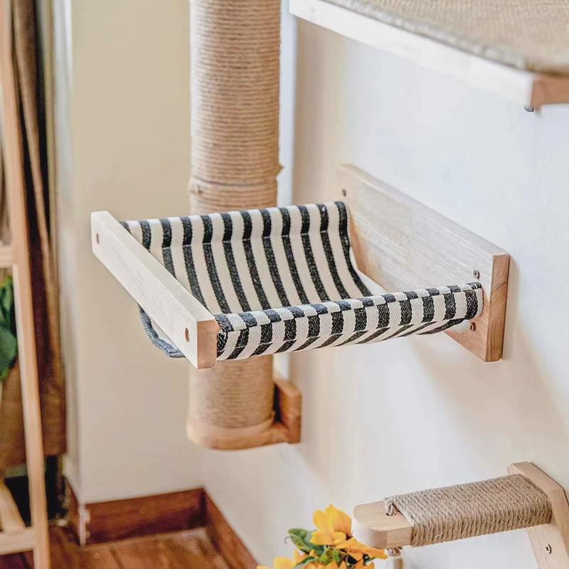 墙壁实木壁挂式猫窝阳台窗边晒太阳创意悬挂式猫吊床空中猫爬架