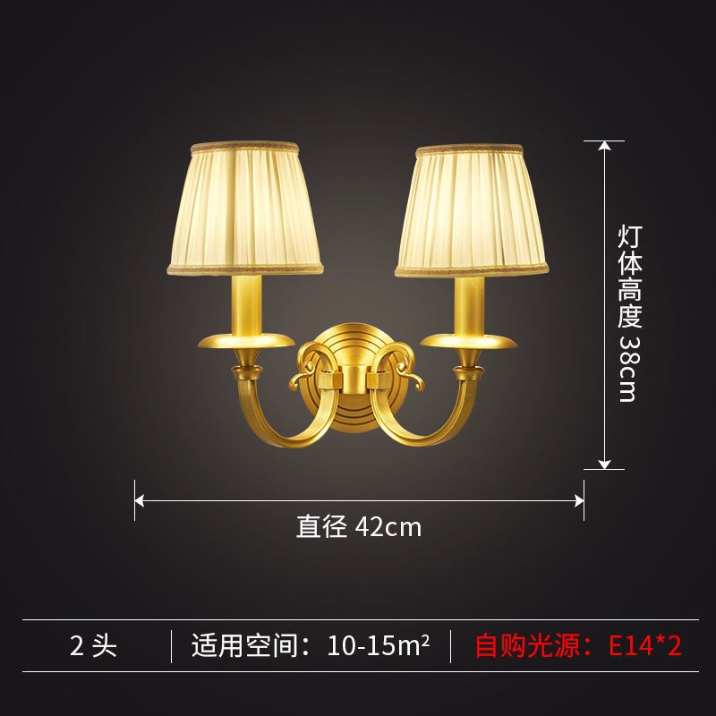美式全铜壁灯乡村田园灯具卧室灯床头背景墙壁灯过道走廊楼梯客厅