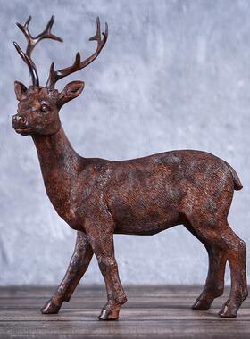 淳兴客厅书房小糜鹿欧式客厅家居创意礼品小摆件装饰品树脂工艺品