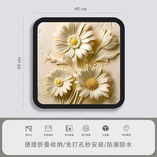 浴室挂画干放衣服折叠收纳柜防水卫生间置物架壁画放置收纳盒