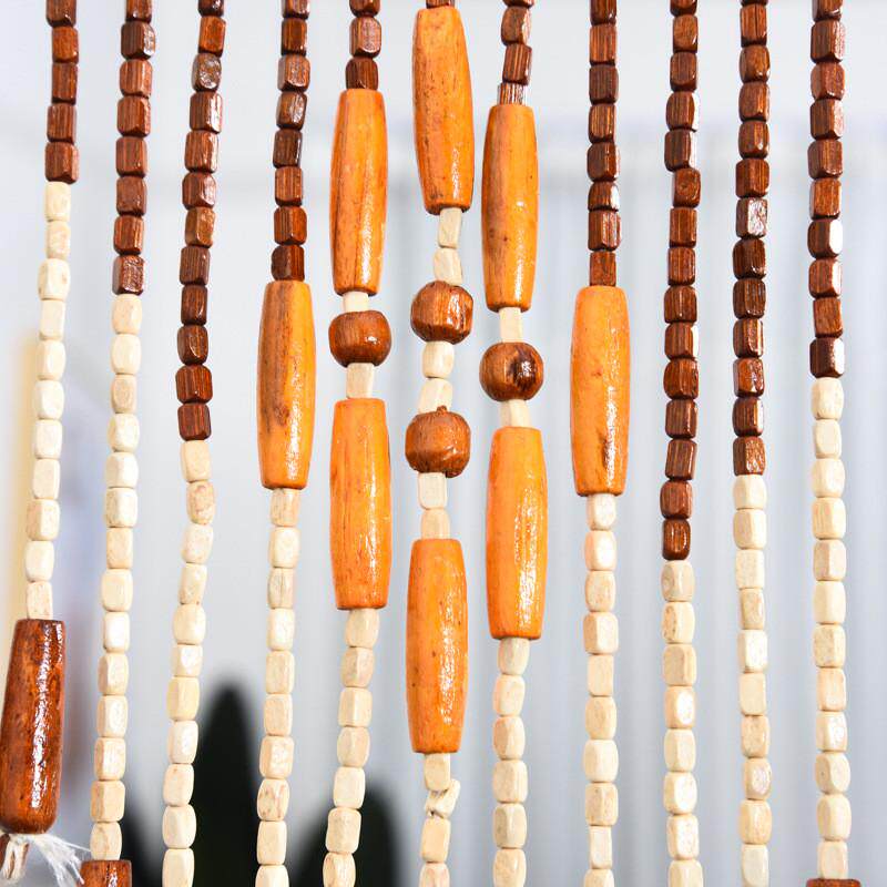 门帘中国风实木珠帘客厅隔断帘子卧室卫生间成品挂帘门帘