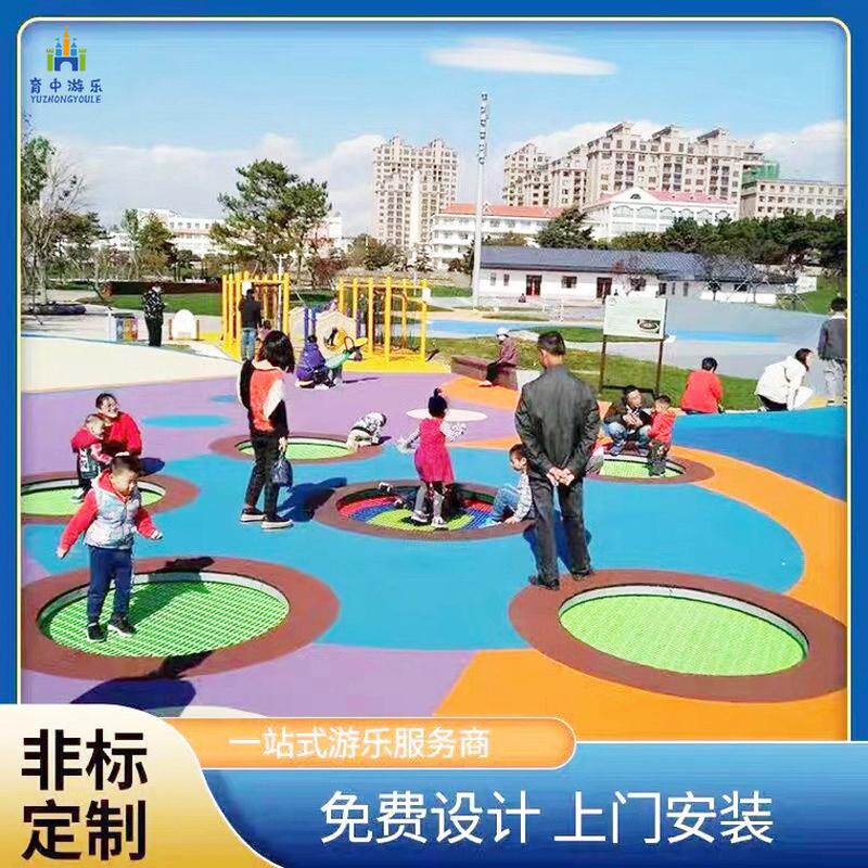 户外埋地蹦蹦床儿童大型圆形地面小区公园景区室外幼儿园跳床厂家