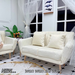 6分娃屋家具小布blythe单双三人bid绒布微缩沙发场景拍照道具布置