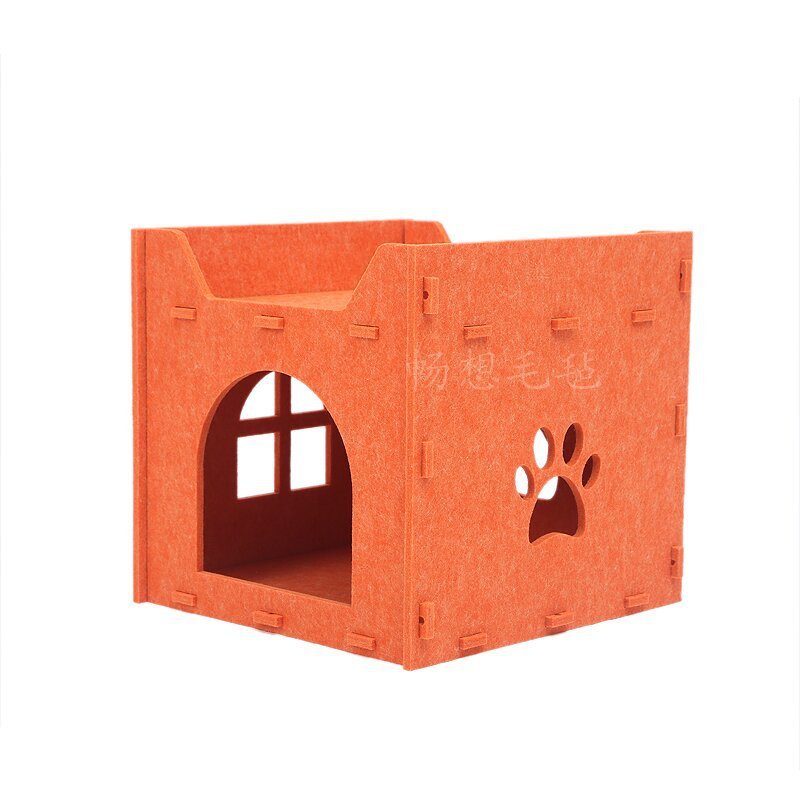 毛毡猫窝封闭式猫咪窝四季通用可拆洗猫房子别墅毛毡宠物窝