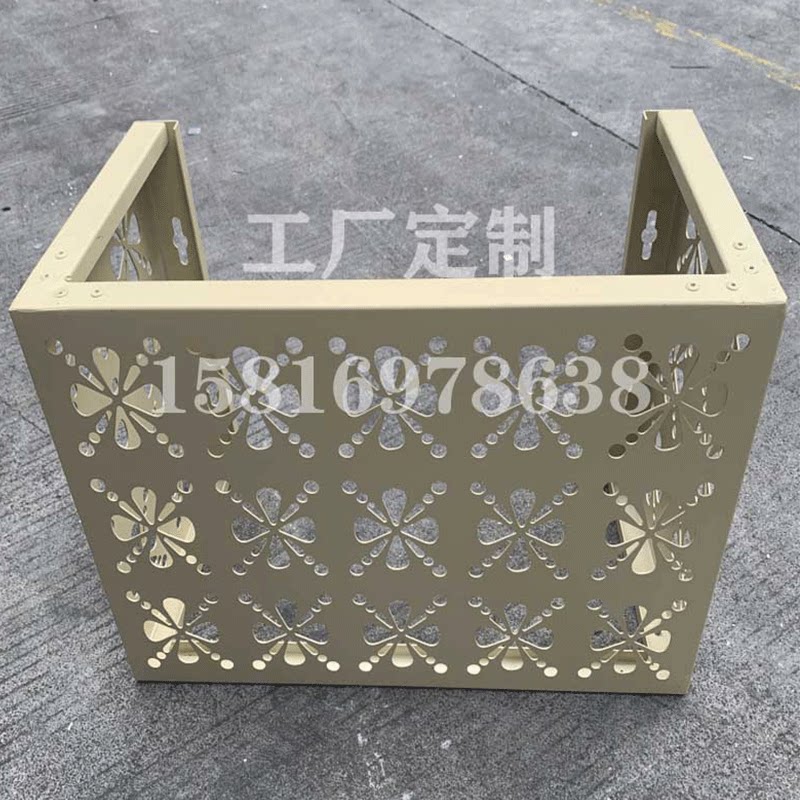 铝合金防雨空调罩氟碳烤漆出风口防护罩外墙装饰镂空穿孔铝板加工