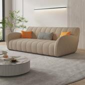 现代简约奶油客厅沙发布艺沙发小户型风三人位经济型组合沙发