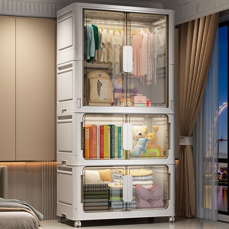 热销家用宝宝衣柜儿童衣橱免安装卧室储物柜简易衣柜出租房宿舍收