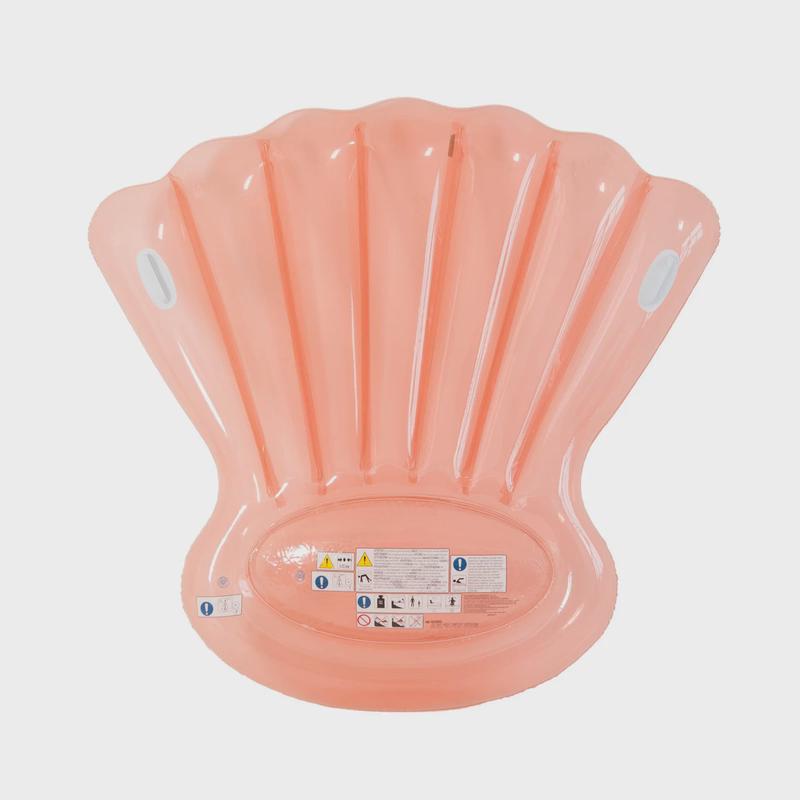 贝壳销售粉色扇形泳圈大号厂家浮排成人水上坐骑躺椅折叠浮床现货