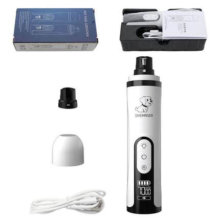 3lcd液晶屏led双灯宠物磨甲器档大功率电动指甲刀猫狗充电修甲器