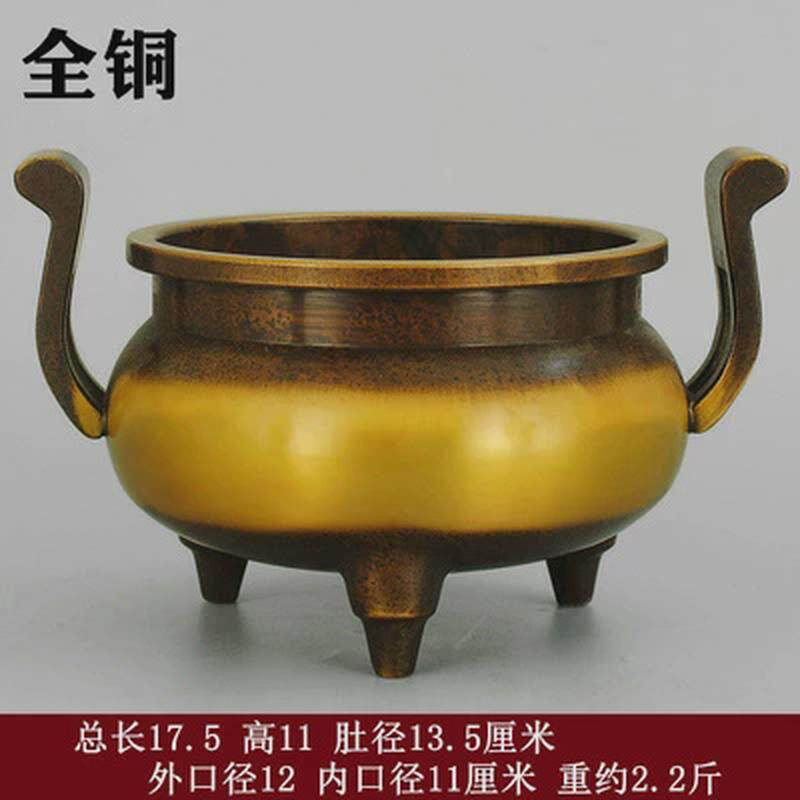 纯铜五供摆件香炉烛台花瓶套装纯铜烛台香炉花瓶一套家用用品