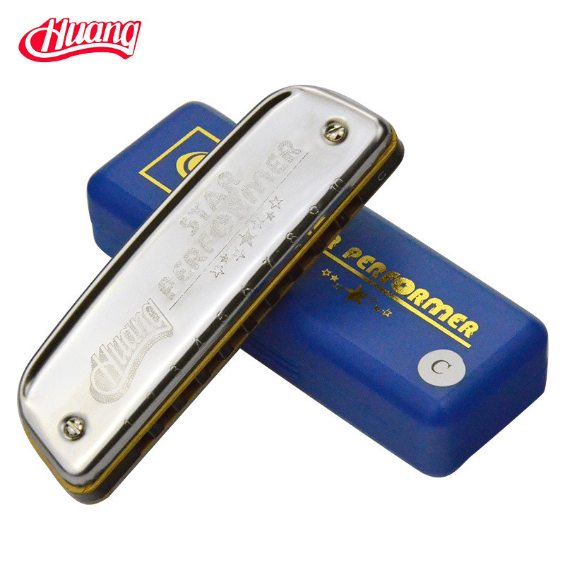 版/黄牌102huang船型布鲁斯10孔口琴初学者c调易学乐器