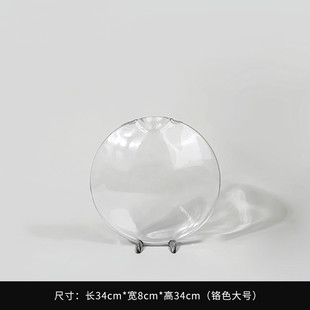 简约美式透明玻璃装饰品创意家居客厅餐厅样板房花瓶摆件插花花器