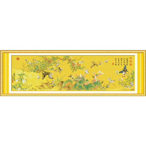 m2o8十字绣百蝶自己2022新款线绣客厅大幅图绣现代中式郎世宁国风