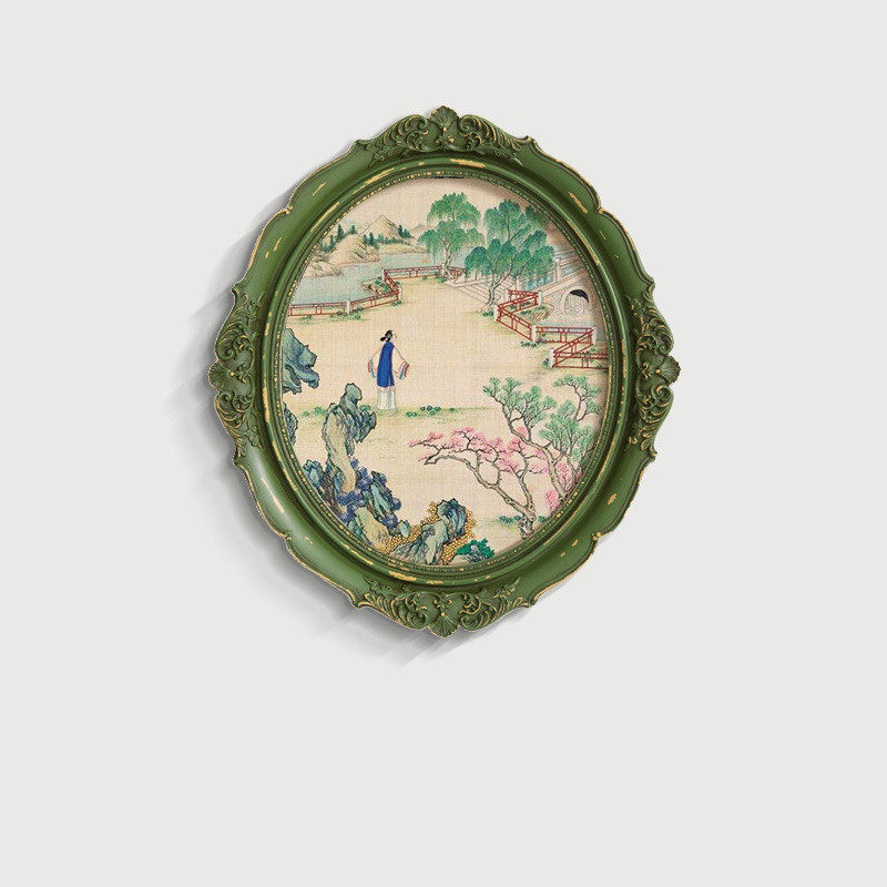 红楼梦中国风玄关装饰画法式周边古典雕花餐厅客厅挂画新中式相框