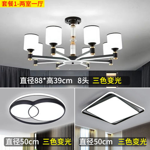 北欧防尘客厅吊灯现代简约大气家用卧室餐厅灯具全屋套餐厂家直销
