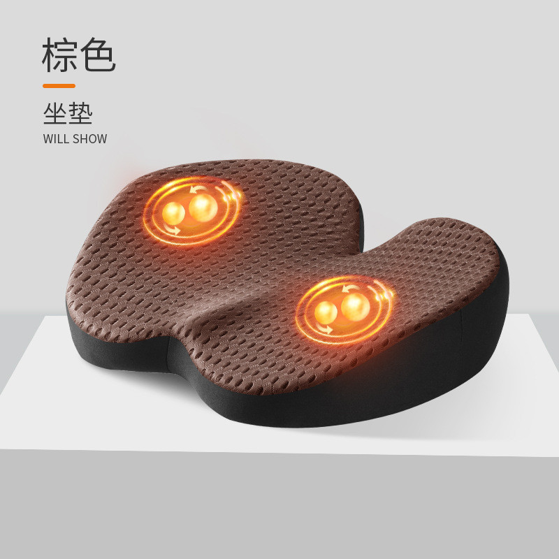 汽车加热按摩靠垫坐垫车载靠背护腰腰垫电动座椅司机腰部支撑套装