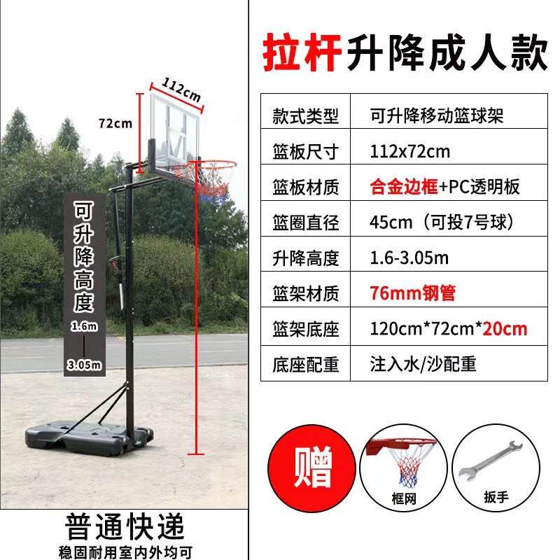 家用青少年可升降篮球架标准高度可移动篮球架户外成人投篮架
