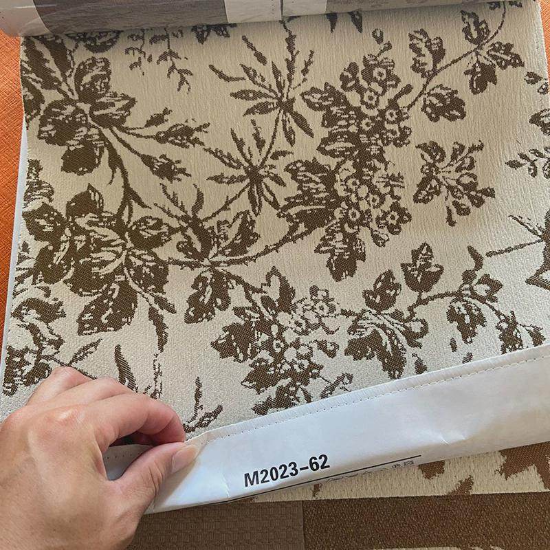 法式高级感轻奢现代奶油风雪尼尔提花窗帘客厅飘窗花布拼接高端款