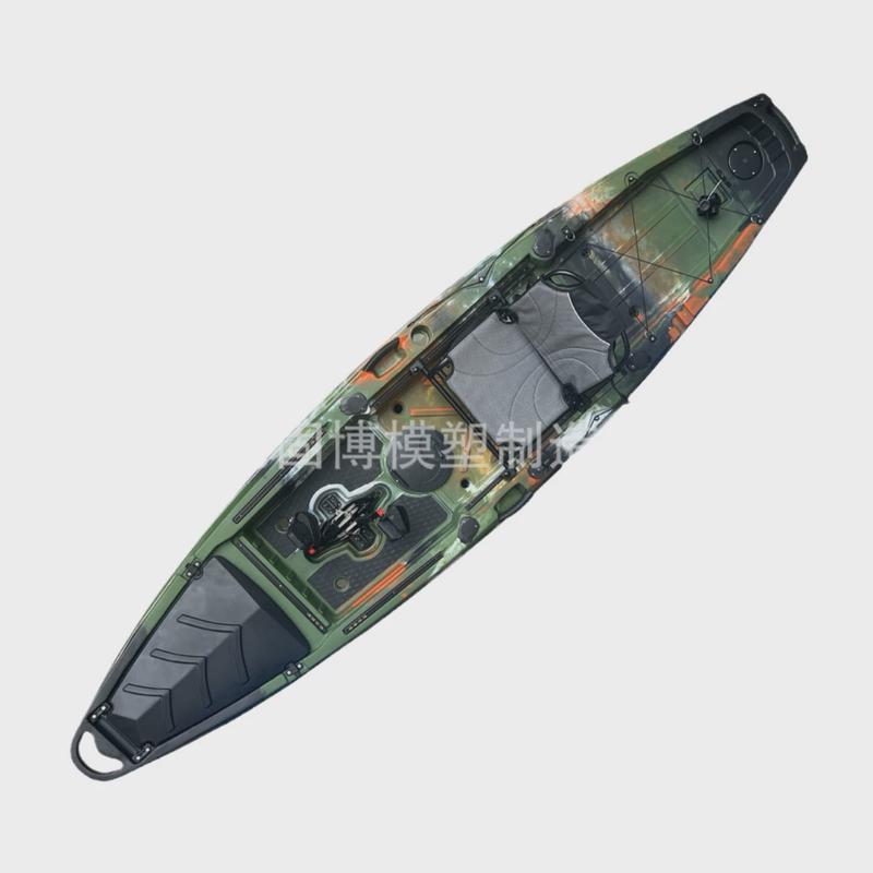 高端脚踏脚踏钓鱼艇叶片单人工厂硬艇塑料滚塑皮划艇