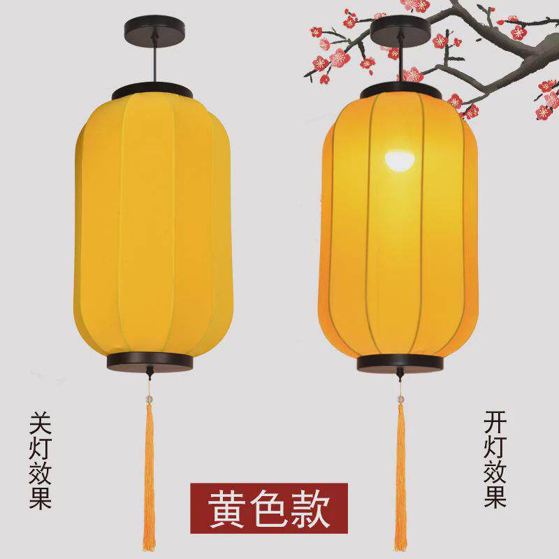 吊灯新中式布艺餐饮火锅店餐厅饭店阳台古风灯具仿古冬瓜灯笼批发