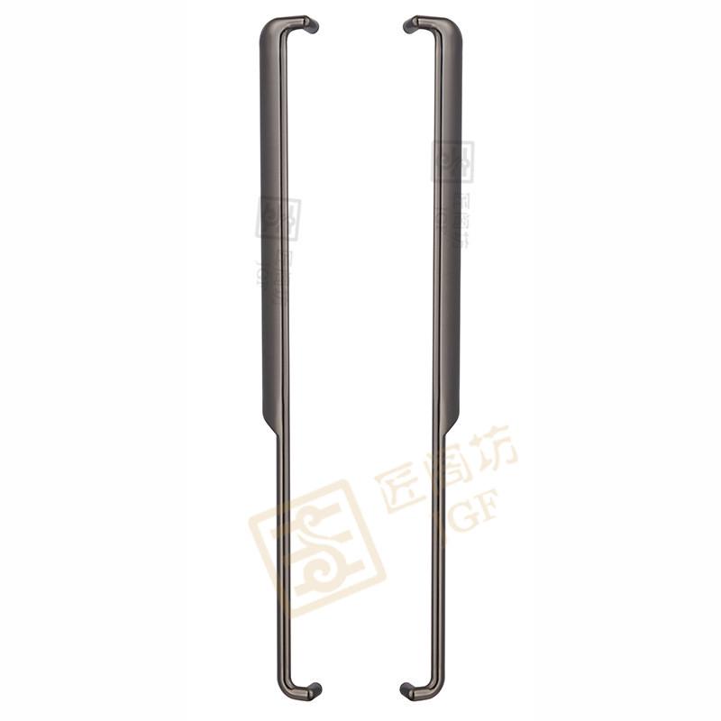 玻璃门拉手仿古不锈钢门把手加厚黑色拉丝KTV大门五金拉手直供