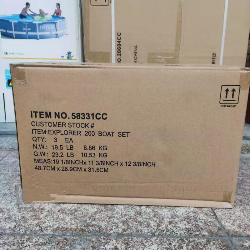 热销INTEX58331探险者双人充气船两人充气船皮划艇橡皮船钓鱼船加